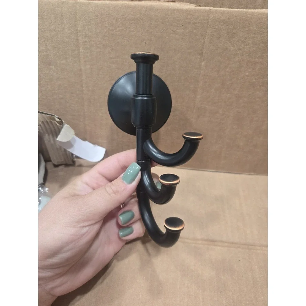 Delta Accolade Oil Rubbed Bronze 3 Hook Wall Mounted Towel Robe Hook ACC35-OB NO